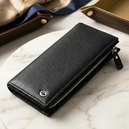Практичний шкіряний гаманець-клатч ST Leather 19371 чорний