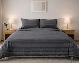 Постільна білизна LARA бязь-страйп Dark Gray d11224d двоспальна
