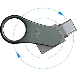 USB флеш-накопичувач Silicon Power Mobile C80 128GB USB-A + USB-C 3.2 Silver (SP128GBUC3C80V1S) [134979] - мініатюра 6