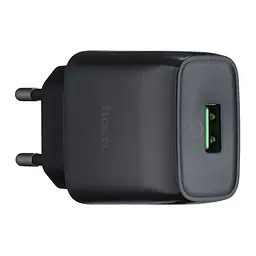 Мережевий зарядний пристрій Hoco C72Q Glorious single port QC3.0 charger ( EU ) Чорний