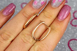 Сережки Xuping Jewelry овальні доріжки 1.7 см золотисті - мініатюра 3