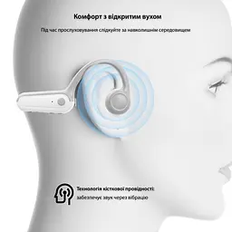 Навушники з кістковою провідністю Langsdom BE13 Grey White - мініатюра 5