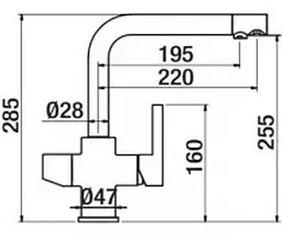 Змішувач для кухні на дві води GRB Kitchens 51831510 Хром - мініатюра 2