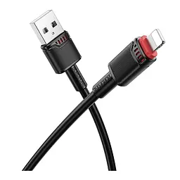 Кабель синхронізації Borofone BX110 Premium USB to Lightning 2.4A 1 м Black (37239_3611054) - мініатюра 2
