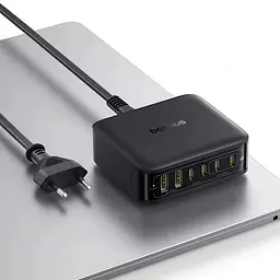 Зарядний адаптер - блок Baseus 120W E0120T EnerFill FH21 6 виходів 2U + 4C (кабель євро вилка) - мініатюра 7