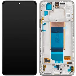 Дисплей Xiaomi Poco F4 чорний, TFT, з рамкою сріблястого кольору, Moonlight Silver