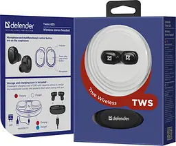 Гарнітура Defender Twins 635 TWS Bluetooth, Black (63635) - мініатюра 7