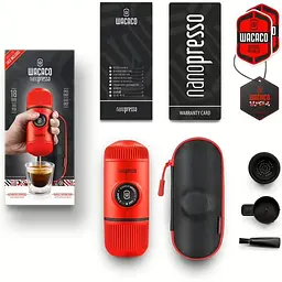 Еспресо-кавоварка Wacaco Nanopresso 18 барів 80 мл з чохлом Червоний - мініатюра 2