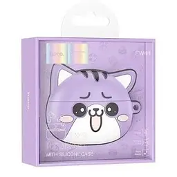 Навушники бездротові Hoco EW48 Purple cat - фіолетовий кіт 6942007610018 - мініатюра 3