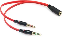 Перехідник Audio Jack TRRS F 2xM (Audio+MIC)
