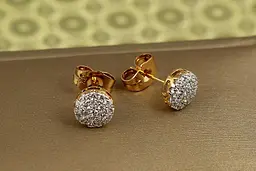 Сережки гвоздики Xuping Jewelry Коло роскоші з родієм 9 мм золотисті - мініатюра 2