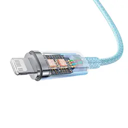 Кабель Baseus Explorer Series Fast Charging Cable with Smart Temperature Control Cable Type-C to Lightning 20W 1m CATS010203 Blue - мініатюра 4