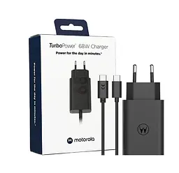 Зарядний пристрій Motorola TurboPower MC682N 68 W Black GaN Fast USB-А + кабель Type-C - мініатюра 4