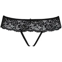 Мереживні стрінги з доступом Passion Senia Thong Black S/M - мініатюра 5