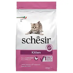Сухий монопротеїновий корм для кошенят Schesir Cat Kitten Шезір з куркою 1.5 кг (ШККК1,5)