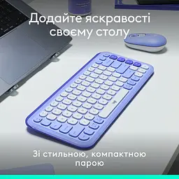 Комплект клавіатура та миша Logitech POP Icon Combo Bluetooth UA Lilac [920-013078] [121103] - мініатюра 6