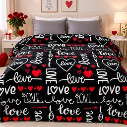 Плед флісовий Love You Love велсофт 150×200 см чорно-червоний (ly9135)