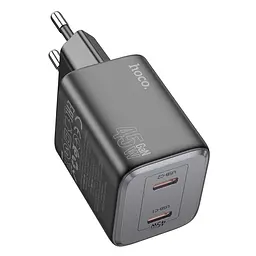 Мережевий зарядний пристрій Hoco N42 2 Type-C PD 45W чорний