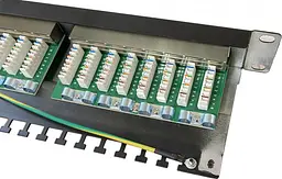 Патч-панель Atcom FP6224 19" 24хRJ-45 FTP 1U cat.6 в зборі