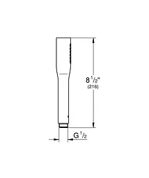Ручний душ 1 режим струменя Grohe Euphoria Cosmopolitan Stick 22126KF0, Чорний матовий - мініатюра 4