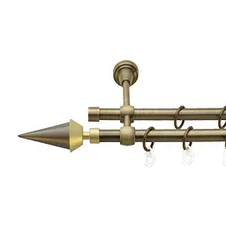 Карниз Orvit Спис металевий дворядний литий гладка труба кільце металеве Антик 16\16 мм 200 см (3527313)