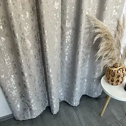 Льняні мармурові штори сірого кольору 2шт. 150х270 на тасьмі ALBO pbe0052406 - мініатюра 6
