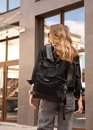Жіноча сумка-рюкзак Sambag Cargo чорний оксфорд 45 х 31 х 15 см (93541165)