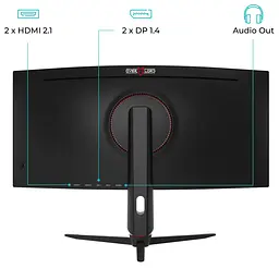 Монітор 34" QUBE Overlord C34UQ180H Curved UWQHD VA 180Hz (C34UQ180H) - мініатюра 4