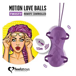 Вагінальні кульки FeelzToys Motion Love Balls Twisty з масажем, вібрацією, обертанням і пультом ДУ - мініатюра 2