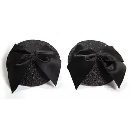 Пестиси Bijoux Indiscrets Burlesque pasties Glitter and Bow (чорний)