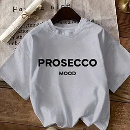 Футболка жіноча тай-дай з принтом Prosecco Mood 19131 світло-сіра