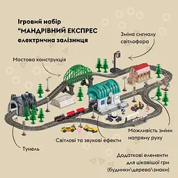 Ігровий набір Otamanko Мандрівний Експрес чорний/червоний 108 деталей - мініатюра 2