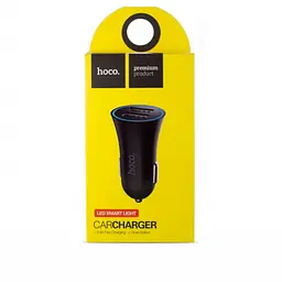 Зарядний пристрій в машину від прикурювача чорна зарядка HOCO UC204 2USB 2,4A - мініатюра 4