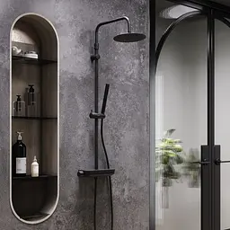 Душова система з термостатом Damixa Scandinavian Pure з полицею black 936750300 - мініатюра 2