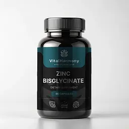 Бісгліцинат цинку VitalHarmony Zinc Bisglycinate 90 капсул для підтримки імунної системи