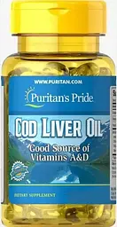 Олія печінки тріски Puritan's Pride Cod Liver Oil 415 мг 30 капс