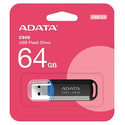 Флеш-накопичувач Adata USB 2.0 C906 64Gb Black (AC906-64G-RBK) - мініатюра 2