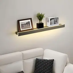Настінний LED світильник Line F із функцією полички 80 см Арт. WB 029/800 BK