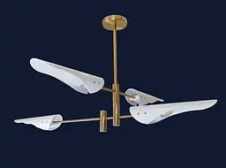 Люстра стельова Levistella 761V1019-4 WH, E14, 4 плафона, бронза, білий, сучасний стиль - мініатюра 2