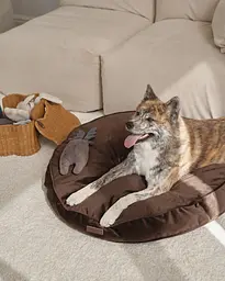 Лежак-подушка ортопедична для собак "Pearl" з ефектом пам'яті Memory Foam коричневий М 85см - мініатюра 7