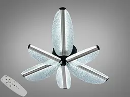 Стельова LED люстра Diasha 2407/3+3CG хром 65 W з пультом диммер 67 см 11-17 м2