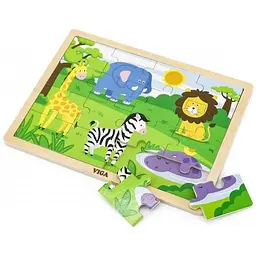 Дерев'яний пазл Viga Toys В Африці 16 елементів (51449) - мініатюра 2