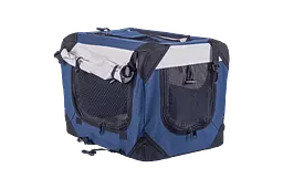 М'яка клітка для собак SenFul Pet Soft Crate з флісовим килимком та чохлом, синьо-сіра - мініатюра 2