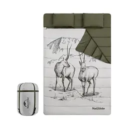 Спальний мішок двомісний Naturehike (+15°) (NH21MSD06) зелений - мініатюра 2