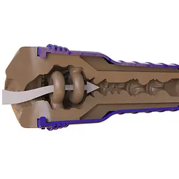 Мастурбатор-вагіна Fleshlight Boost Bang Medium Dark Flesh, плаваючі кільця Turbo Tech - мініатюра 5