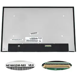 Матриця 16.0" NE160QDM-N63 (2560*1600 40pin(eDP IPS 400cd/m2 100% sRGB) LED SLIM(без дод. панелі) матова роз'єм праворуч