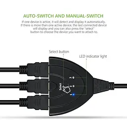 HDMI світч-подовжувач 3x1 Voltronic XC20 Switch 1080p - мініатюра 3