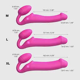 Безремінний страпон з вібрацією Strap-On-Me Vibrating Fuchsia XL - мініатюра 6