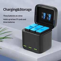 Зарядний пристрій Telesin 3-Channel Battery Charger для HERO 9/10/11 (GP-BCG-901) [76677] - мініатюра 10