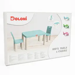 Дитячий комплект стіл та два стільці Doloni (пластиковий) Бірюзовий - мініатюра 8